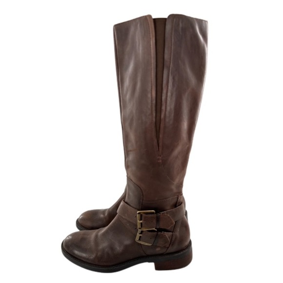 Enzo Angiolini womens boots size 8 brown leather knee high riding western - Picture 4 of 16